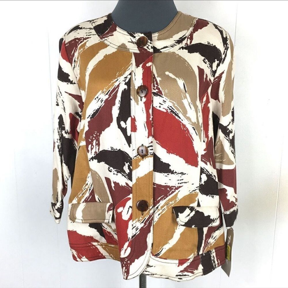 TANJAY Jacket color block vintage Tanjay Casual Blazer Floral Stretch